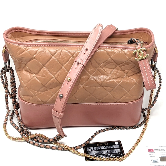 🚨SALE!🎉HP🎉CHANEL Pink Bag Gabrielle Calfskin Medium Hobo Shoulder Bag💓 RARE! - Picture 10 of 16